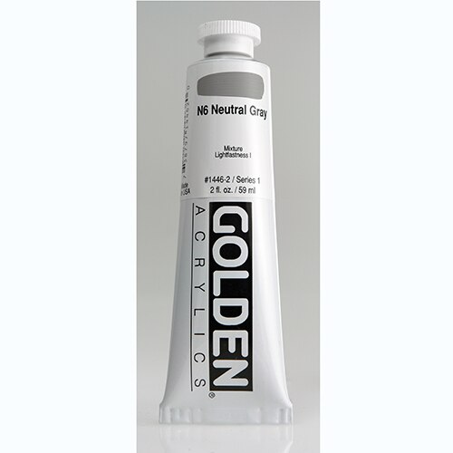 Golden, Heavy Body, Acrylic, Paint, 2oz, N6 Neutral Grey